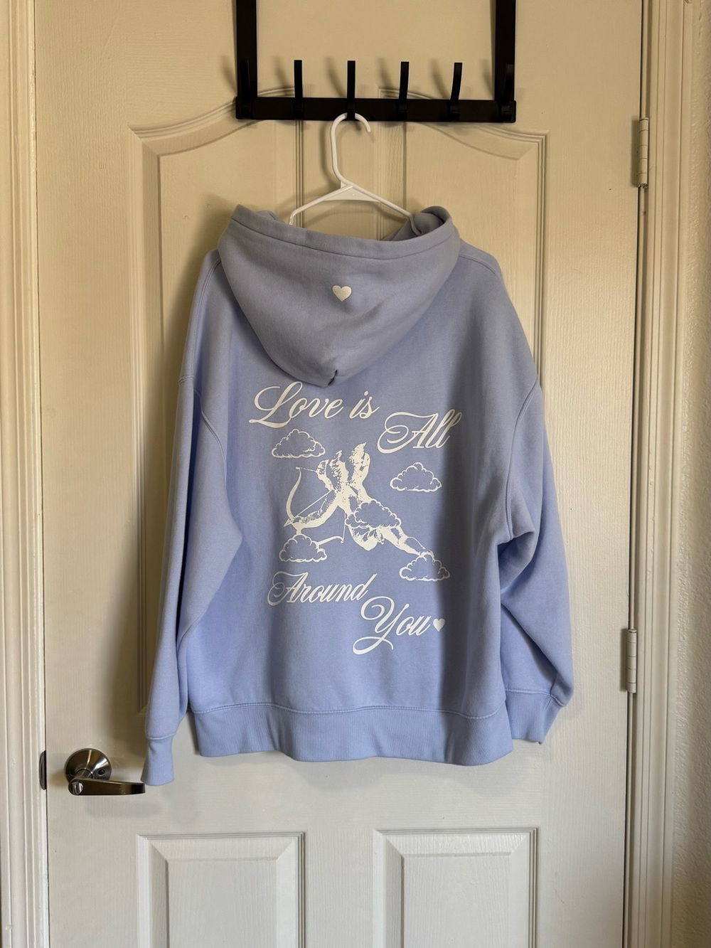 wild fable Blue Hoodie with White Cherub Graphic